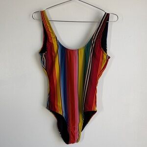 Onia Kelly Striped One Piece Swimsuit - Size S